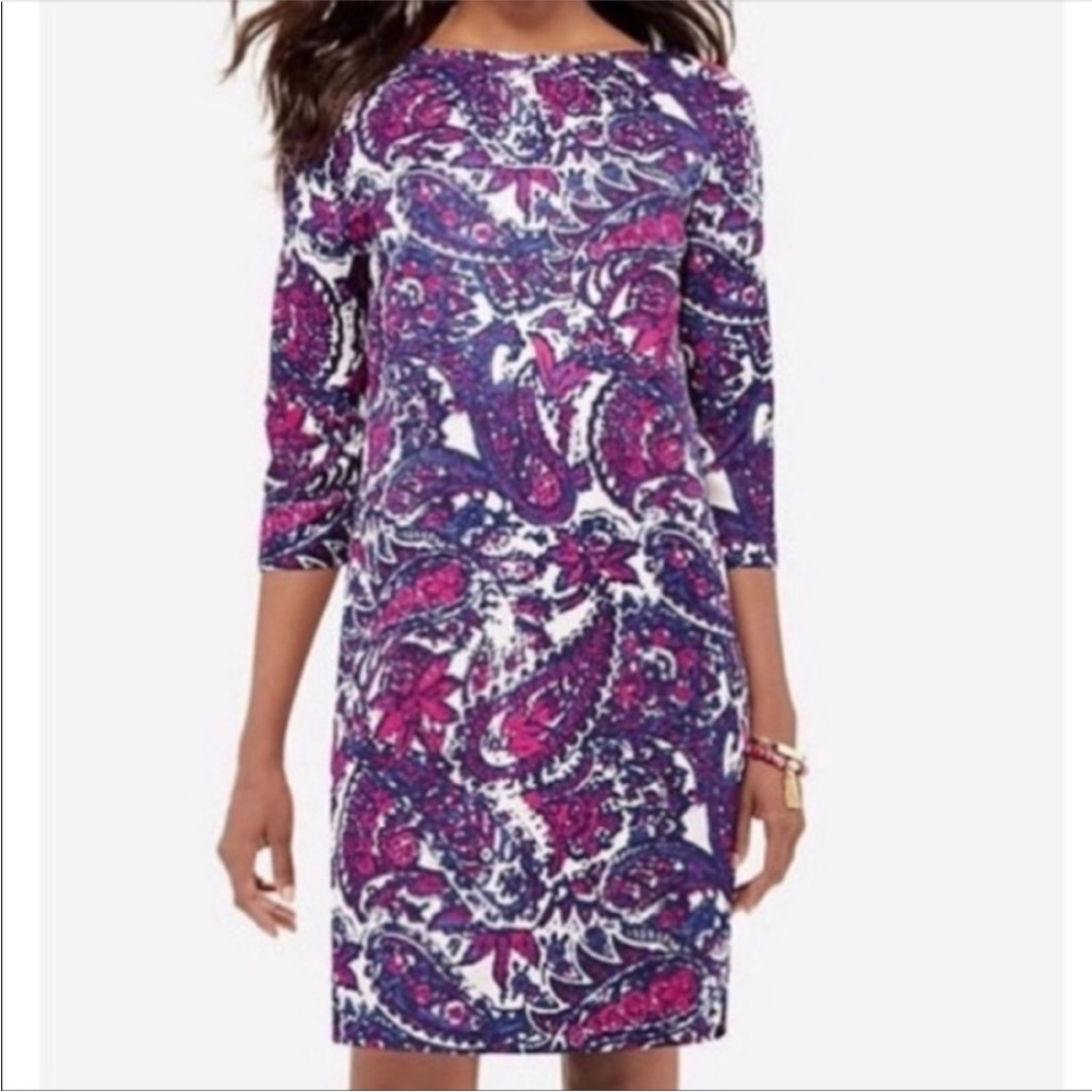 NWT The Limited Purple Pink Paisley Shift Dress XS